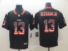 Nike Browns #13 Odell Beckham Jr Black USA Flag Fashion Limited Jersey