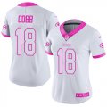 Womens Nike Green Bay Packers #18 Randall Cobb White Pink Stitched NFL Limited Rush Fashion Jersey