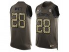 Mens Nike New England Patriots #28 James White Limited Green Salute to Service Tank Top NFL Jersey