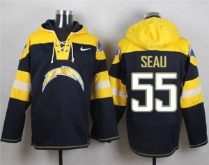 Nike San Diego Chargers #55 Junior Seau Navy Blue Player Pullover Hoodie