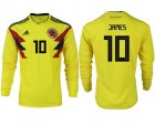 Colombia 10 JAMES Home 2018 FIFA World Cup Long Sleeve