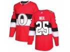 Men Adidas Ottawa Senators #25 Chris Neil Red Authentic 2017 100 Classic Stitched NHL Jersey