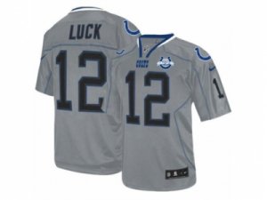 Nike Indianapolis Colts #12 Andrew Luck Grey(Elite Lights Out 30th Seasons Patch)