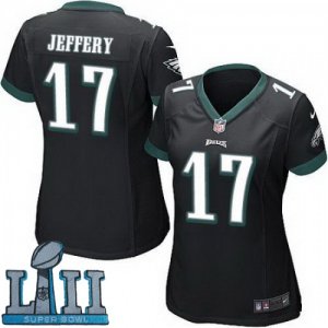 Nike Philadelphia Eagles #17 Alshon Jeffery Black Wo 2018 Super Bowl LII Game Jersey