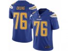 Mens Nike Los Angeles Chargers #76 Russell Okung Limited Electric Blue Rush NFL Jersey
