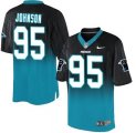 Nike Carolina Panthers #95 Charles Johnson BlackBlue Men Stitched NFL Elite Fadeaway Fashion Jersey