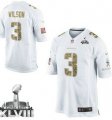 Nike Seahawks #3 Russell Wilson White Super Bowl XLVIII NFL Limited Salute to Service Jersey