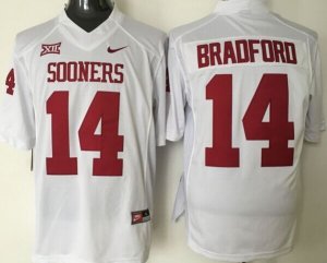 NCAA Oklahoma Sooners #14 Bradford white jerseys