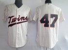 MLB Jerseys Minnesota Twins 47# Liriano cream