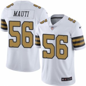 Mens Nike New Orleans Saints #56 Michael Mauti Limited White Rush NFL Jersey