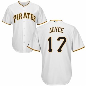 Men\'s Majestic Pittsburgh Pirates #17 Matt Joyce Replica White Home Cool Base MLB Jersey