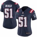 Women's Nike New England Patriots #51 Barkevious Mingo Limited Navy Blue Rush NFL Jersey