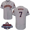 Astros #7 Craig Biggio Grey Flexbase Authentic Collection 2017 World Series Champions Stitched MLB Jersey