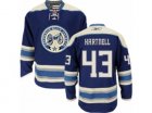 Mens Reebok Columbus Blue Jackets #43 Scott Hartnell Authentic Navy Blue Third NHL Jersey