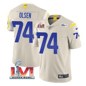 Nike Rams #74 Merlin Olsen Bone 2022 Super Bowl LVI Vapor Limited Jersey