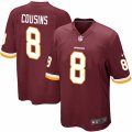 Mens Nike Washington Redskins #8 Kirk Cousins Game Burgundy Red Team Color NFL Jersey