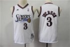 76ers #3 Allen Iverson White Youth Hardwood Classics Jersey