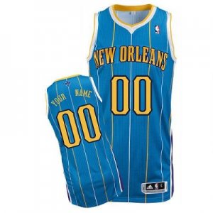 Customized New Orleans Hornets Jersey Revolution 30 Blue Road Basketball