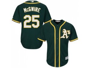 Youth Oakland Athletics #25 Mark McGwire Green Cool Base Stitched MLB Jersey