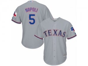 Youth Majestic Texas Rangers #5 Mike Napoli Replica Grey Road Cool Base MLB Jersey