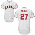 Men's Majestic Los Angeles Angels of Anaheim #27 Mike Trout White Flexbase Authentic Collection MLB Jersey