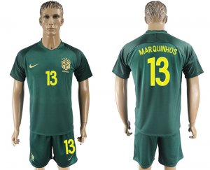 2017-18 Brazil 13 MARQUINHOS Away Soccer Jersey