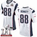 Mens Nike New England Patriots #88 Martellus Bennett Elite White Super Bowl LI 51 NFL Jersey