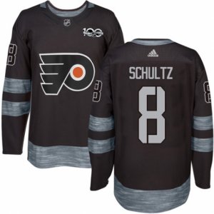 Mens Adidas Philadelphia Flyers #8 Dave Schultz Authentic Black 1917-2017 100th Anniversary NHL Jersey