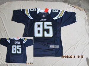 Nike nfl san diego chargers #85 gates Elite dk,blue