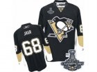 Mens Reebok Pittsburgh Penguins #68 Jaromir Jagr Premier Black Home 2017 Stanley Cup Champions NHL Jersey