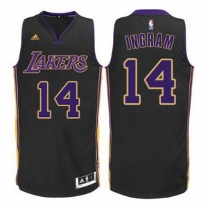 Mens Adidas Los Angeles Lakers #14 Brandon Ingram Swingman Black(Purple NO.) NBA Jersey