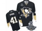 Mens Reebok Pittsburgh Penguins #41 Daniel Sprong Authentic Black Home 2017 Stanley Cup Champions NHL Jersey