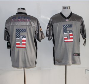 Nike Baltimore Ravens #5 Joe Flacco grey Jerseys(Elite USA Flag Fashion)