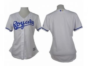 Mlb Women Royals Blank White Home Stitched Baseball Jerseys