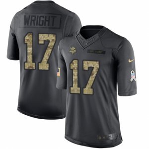 Mens Nike Minnesota Vikings #17 Jarius Wright Limited Black 2016 Salute to Service NFL Jersey