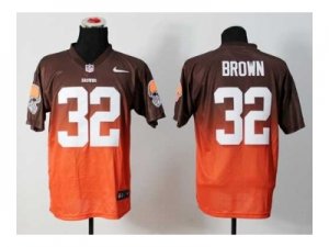 Nike jerseys cleveland browns #32 brown brown-orange[Elite II drift fashion]