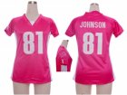 Nike Women detroit lions #81 calvin johnson pink jerseys[draft him ii top]