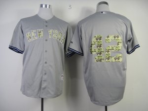 mlb New York Yankees #42 Mariano Rivera Grey [number camo]