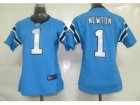 Nike Women Carolina Panthers #1 Newton Blue Elite Jersey