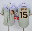 MLB Men San Francisco Giants #15 Bruce Bochy Grey Cool Base Road 2 Stitched Jersey