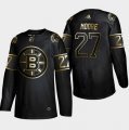 Bruins #27 John Moore Black Gold Adidas Jersey