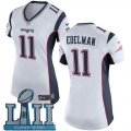 Nike Patriots #11 Julian Edelman White Wo 2018 Super Bowl LII Game Jersey