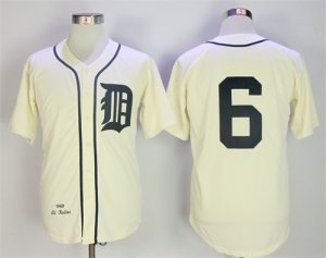 Tigers #6 Al Kaline Cream 1968 Throwback Jersey