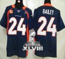 Nike Denver Broncos #24 Champ Bailey Navy Blue Alternate With C Patch Super Bowl XLVIII NFL Elite Jersey