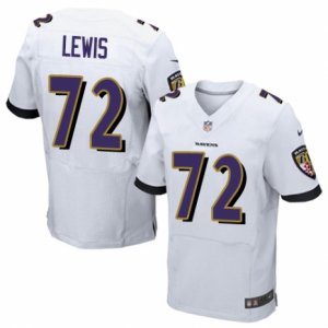 Mens Nike Baltimore Ravens #72 Alex Lewis Elite White NFL Jersey