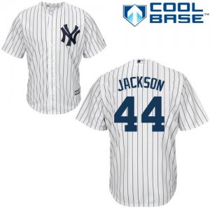 Men\'s Majestic New York Yankees #44 Reggie Jackson Replica White Home MLB Jersey