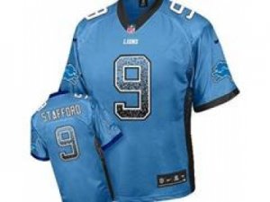 Nike Detroit Lions #9 Matthew Stafford Blue Jerseys(Elite Drift Fashion)