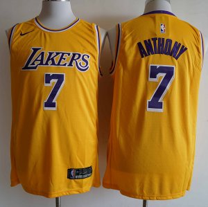 Lakers #7 Carmelo Anthony Yellow Nike Diamond 75th Anniversary Swingman Jersey