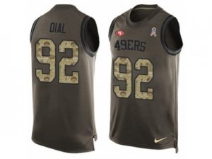 Mens Nike San Francisco 49ers #92 Quinton Dial Limited Green Salute to Service Tank Top NFL Jersey