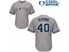 New York Yankees #40 Luis Severino Replica Grey Road MLB Jersey